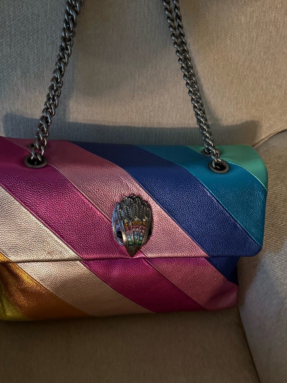 Rainbow Quilted Leather Shoulder Bag - Multicolor